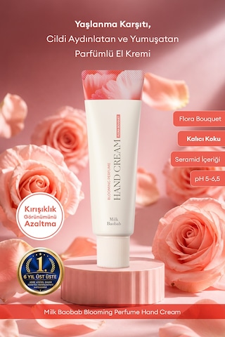 Yaşlanma Karşıtı Yumuşatıcıparfümlü El Kremi Mılk Baobab Blooming Perfume Hand Cream Flora Bouquet