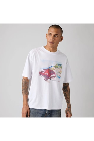 Levi's Erkek Grafik Desenli Bol Kesim Boxy Fıt Tişört - 008b4-0001 Beyaz