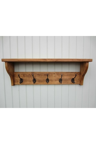 Halevia Ahşap Rustik Duvar Askılık. Meşe