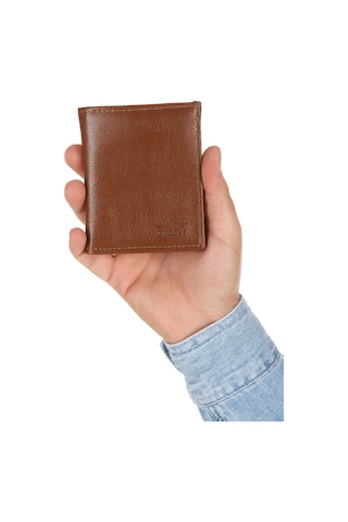 Newish Polo Erkek Bozuk Para Hazneli Kartlık Ve Cüzdan - New033 - Taba