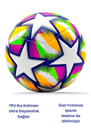 Futbol Topu Pro Şampiyonlar Ligi + Pompa Bsf61 Çok Renkli
