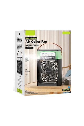 10w Buzlu Vantilatör 600ml Su Buharlı Soğutucu Fan Rgb Işıklı 3 Kademe Hız