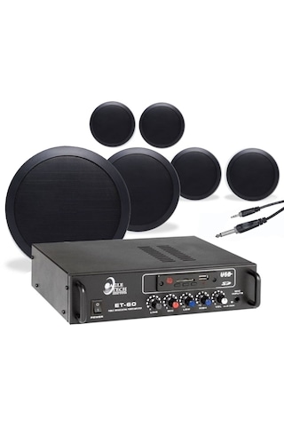 6 Lı Siyah Tavan Hoparlörlü Ses Sistemi Anons Ve Müzik Sistemleri