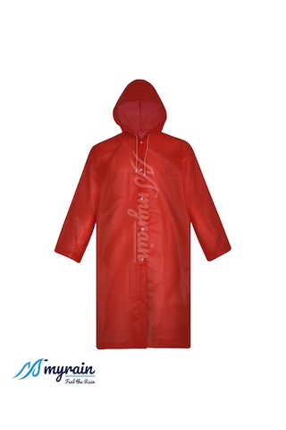 Myrain Kapüşonlu Çıtçıtlı Eva Yağmurluk Kırmızı