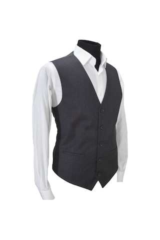 Mentor Regalo Erkek Yelek V Yaka Siyah Kahve Desenli 50457