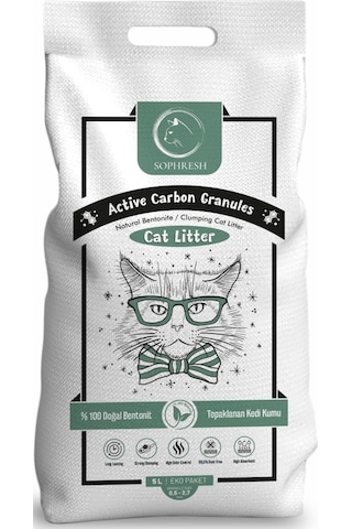 Sophresh As250 Aktif Karbonlu Granüllü Kedi Kumu Cat Litte 5 L