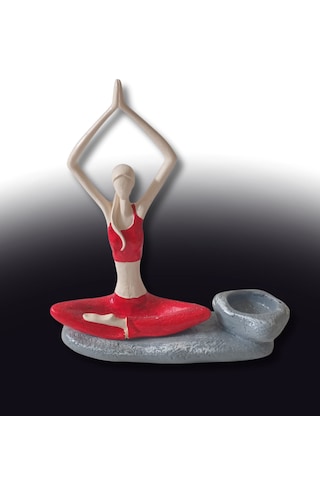 Yogacı Kız Polyester Çubuk Tütsülük Ve Tealight Mumluk Kırmızı 0