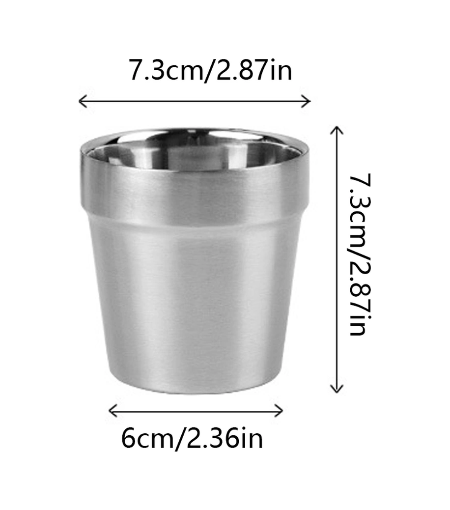 Dofolink Dışarıda Kullanım 304 Paslanmaz Çelik 4'lü Bardak Seti, Taşınabilir Isıya Dayanıklı Kamp Çay Bardağı, Depolama Çantasıyla Gümüş