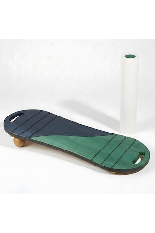 Yeşil/lacivert Denge Tahtası Balance Roller Board Çift Fonksiyonlu Sörf Eğitim Tahtası Kaykay Eğitim Tahtası 73 Çok Renkli