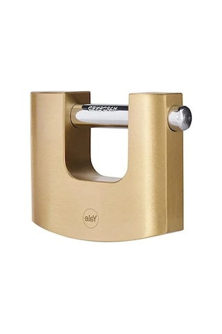 Yale Y114b/90/127/1-90mm Oval Kayar Pimli Pirinç Asma Kilit - Yüksek Koruma - Sertleştirilmiş Çelik Halka - 3 Anahtar, Sarı