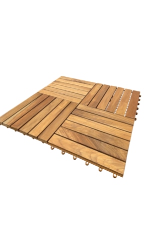 Teak Karo Deck 30cm 30cm Geçmeli Yer Karosu