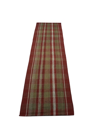 Kilim Antik El Dokuma Ekoseli Sivas Şal Perde Yün Yolluk Kilimi 0156 - Yeni - Çok Renkli