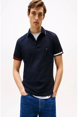 Tommy Hilfiger Erkek Slim Fit İmza Manşetli Polo T-shirt Lacivert