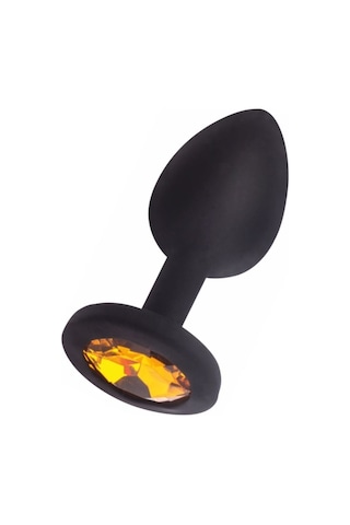 Erofoni Yeni Nesil Siyah Medikal Silikon 9 Cm Taşlı Anal Tıkaç Gevşetici Alıştırıcı Plug