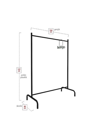 Bofigo Konfeksiyon Askısı Ayaklı Askılık Elbise Askılığı Siyah Diğer