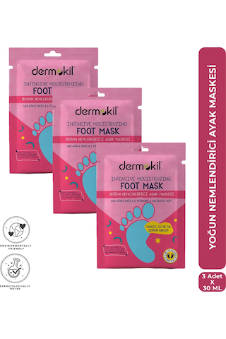 Dermokil Yoğun Nemlendirici Ayak Maskesi 30 Ml X 3 Adet