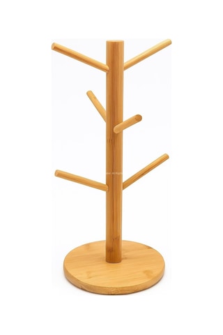 Ahşap Bambu Kupa Bardak Askısı 6'lı Stand Doğal Mutfak Tezgahı İçin Kupa Standı Bardak Tutucu Modern Dekoratif Dayanıklı Kolay Kurulumlu Organizer Yuvarlak Diğer