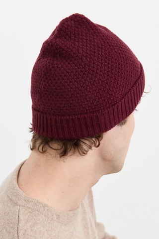 Desen Triko Unısex Yün Bere 22542 Bordo Bordo