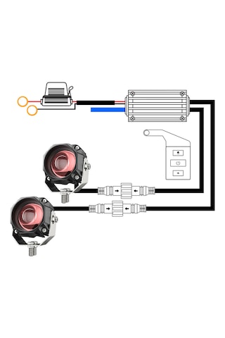 Motosiklet Çakarlı Bluetooth Kumandalı Led 5 Modlu Sis Farı Kiti