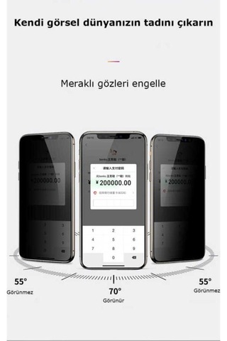 Apple Uyumlu iPhone 14 Pro Max Zore Kor Privacy Cam Ekran Koruyucu
