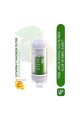 Spavely Yeşil Limon Duş Başlığı Filtresi Arıtması Güney Kore Menşei Klor Kireç Karşıtı Hoş Kokulu 150 Gr Beyaz