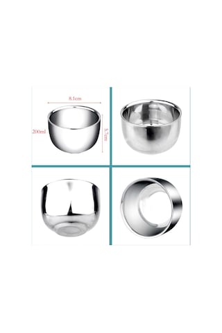 Omeniv 200ml Çift Duvarlı (Double Wall) 304 Çelik Kahve Fincanı Çok Renkli