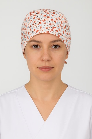 Kırmızı Çiçekli Doktor Hemşire Aşçı Hastane Bonesi Bandana M454