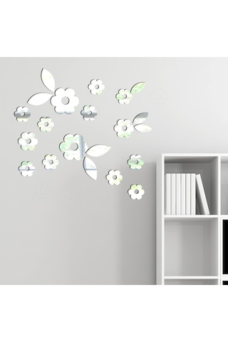 Papatya Dekoratif Ayna Gümüş