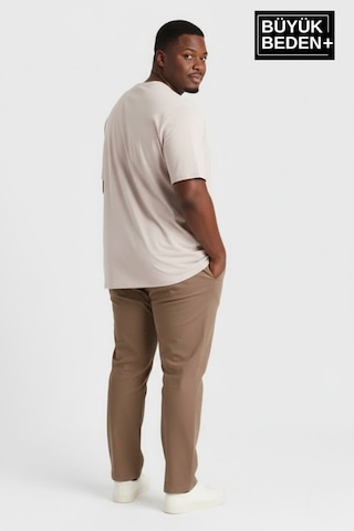 Superlife Erkek Büyük Beden Willamsburg Brooklyn Baskılı 3xl-6xl Bisiklet Yaka Tshırt Spr26bts510-16 Ekru