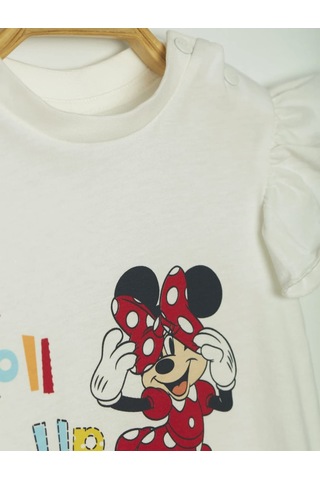 Minnie Mouse Lisanslı Ekru Kız Bebek Tulum Mn19728 Ekru