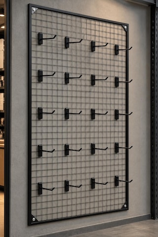 Sık Telli Tel Raf - Tel Pano Stand, Duvar Askılığı-20 Adet 20 Cm Tel Pano Kanca Hediyeli 100x200 Cm 100 x 200 CM