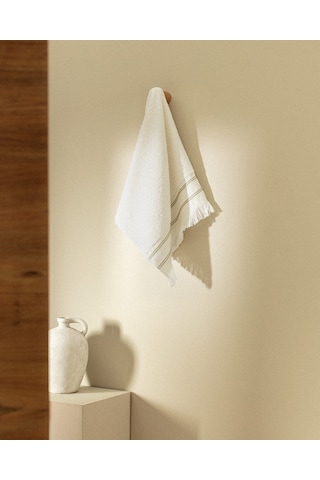 Madame Coco Clarna %100 Pamuk Yüz Havlusu - Beyaz/yeşil 8684427204313 Çok Renkli