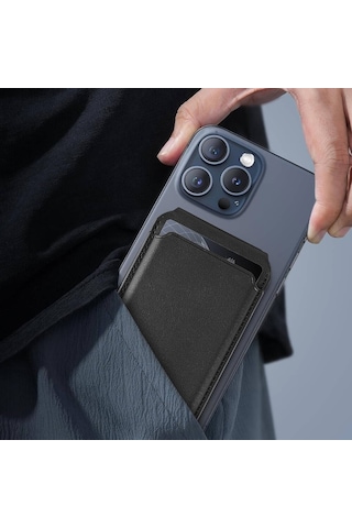 Standlı Magnetik Kartlık Wiwu Mw-003 Mag Wallet Siyah