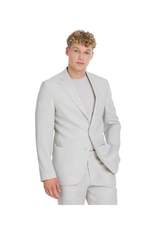 Hatemoğlu Bej Slim Fit Mono Yaka Keten Takım Elbise 29703 Bej