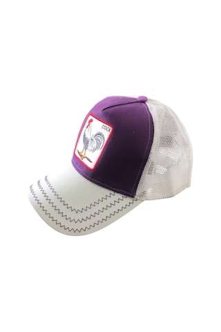 Bd Tekstil Horoz Baskılı Mor Şapka Mor