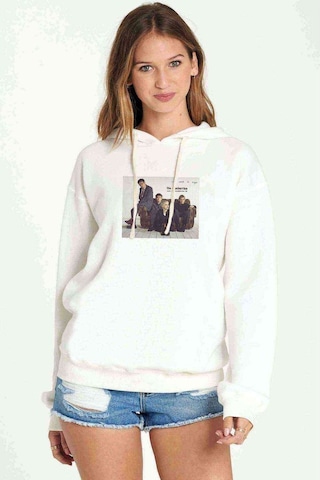 The Cranberries Baskılı Beyaz Kadın Kapşonlu Sweatshirt