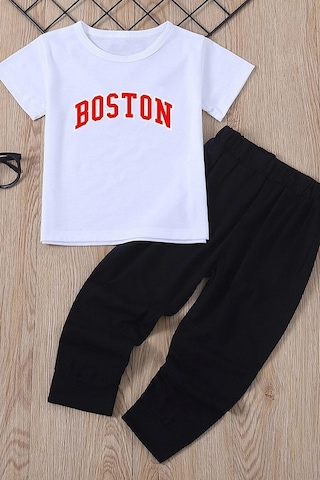 Uyguntarz Çocuk Boston Alt - Üst Eşofman Takımı Beyaz
