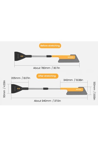 Sones Araba Çok Fonksiyonlu Teleskopik Kar Küreği Cam Buz Kazıyıcı