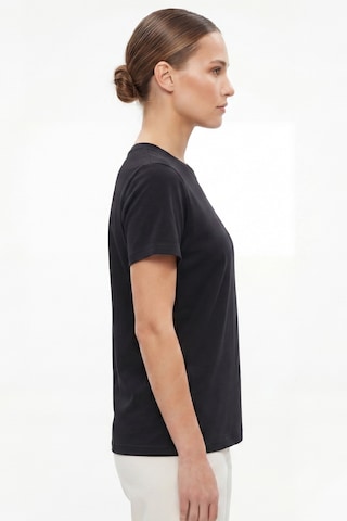 Goffra Kadın Vision Bisiklet Yaka Premium Kalite Yoğun Dokulu Pamuklu T-shirt Siyah W101-r0220-08