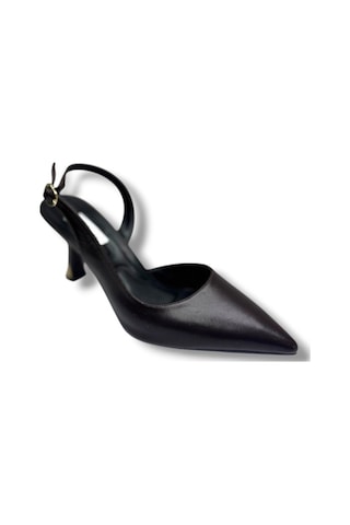 C-shoes Bç93-26 Yıkama Cilt İnce Topuk Arkası Açık Kadın Stiletto 8cm Kahverengi