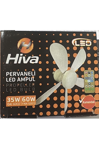 Hv 500 Beş Pervaneli Led Ampullü E/27 Duylu Tavan Vantilatörü
