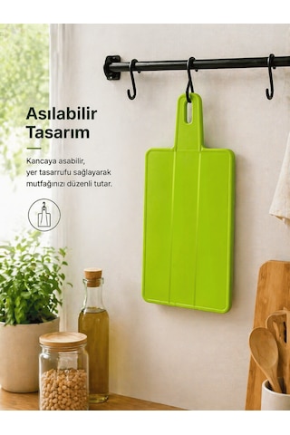 Beylini Katlanabilir Kesme Panosu Doğrama Tahtası Kesim Panosu Kullanışlı Şık Pratik Hijyenik Yeşil Renk