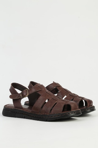 Pierre Cardin Hakiki Deri Kahve Erkek Sandalet Pc-7462 Kahverengi