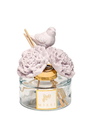 Bloom & Breeze Serisi- Lila Seramik Taşlı Doğal Bambu Kamış Seti Karışık