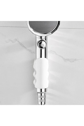 7 Vantuzlu Su Geçirmeyen Kancalı Banyo Duş Başlığı Askı Tutucu Silikon Güçlü Vakum Aparatı Beyaz