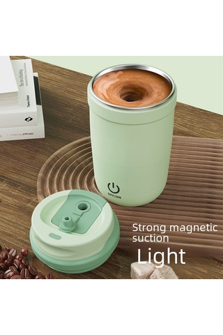 Reedark 316 Çelik İç Kabuklu Otomatik Karıştırıcı, Şarj Edilebilir, Taşınabilir, Çok Fonksiyonlu Kahve Bardak, 400ml Yeşil Sızdırmaz Kapaklı Yeşil