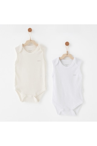 Andywawa Bebek Body 2 Parça Tank Body Anw-ac26762 Ekru - Beyaz