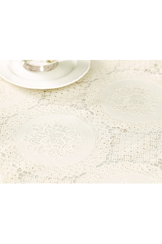 Madame Coco Roni Pvc Masa Örtüsü - Ekru - Bej - 140x140 Cm Maor0000000006140 X 140 Cm-ekru