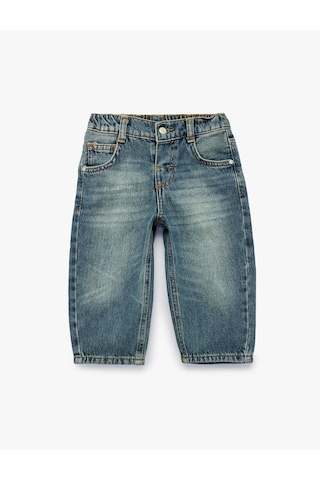 Koton Pamuklu Oversize Denim Pantolon Petrol 7wmb40003td