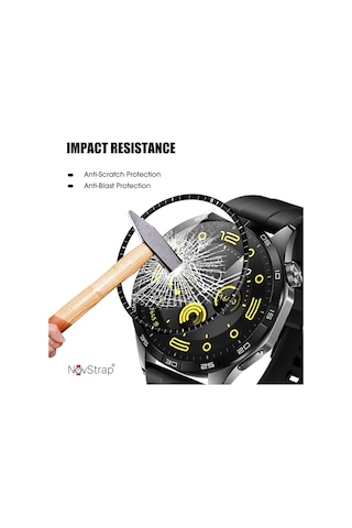 Novstrap Huawei Watch Gt4 46mm İle Uyumlu Ekran Koruyucu Nano Esnek Cam Tam Kaplayan Ppm
